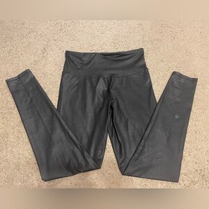 Champion Black Shimmer Metallic Active Wear Leggings, Size M